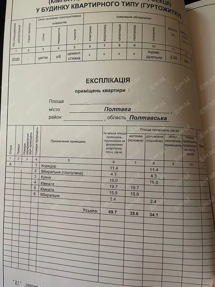 Квартира · 2 кімнати — Зигіна